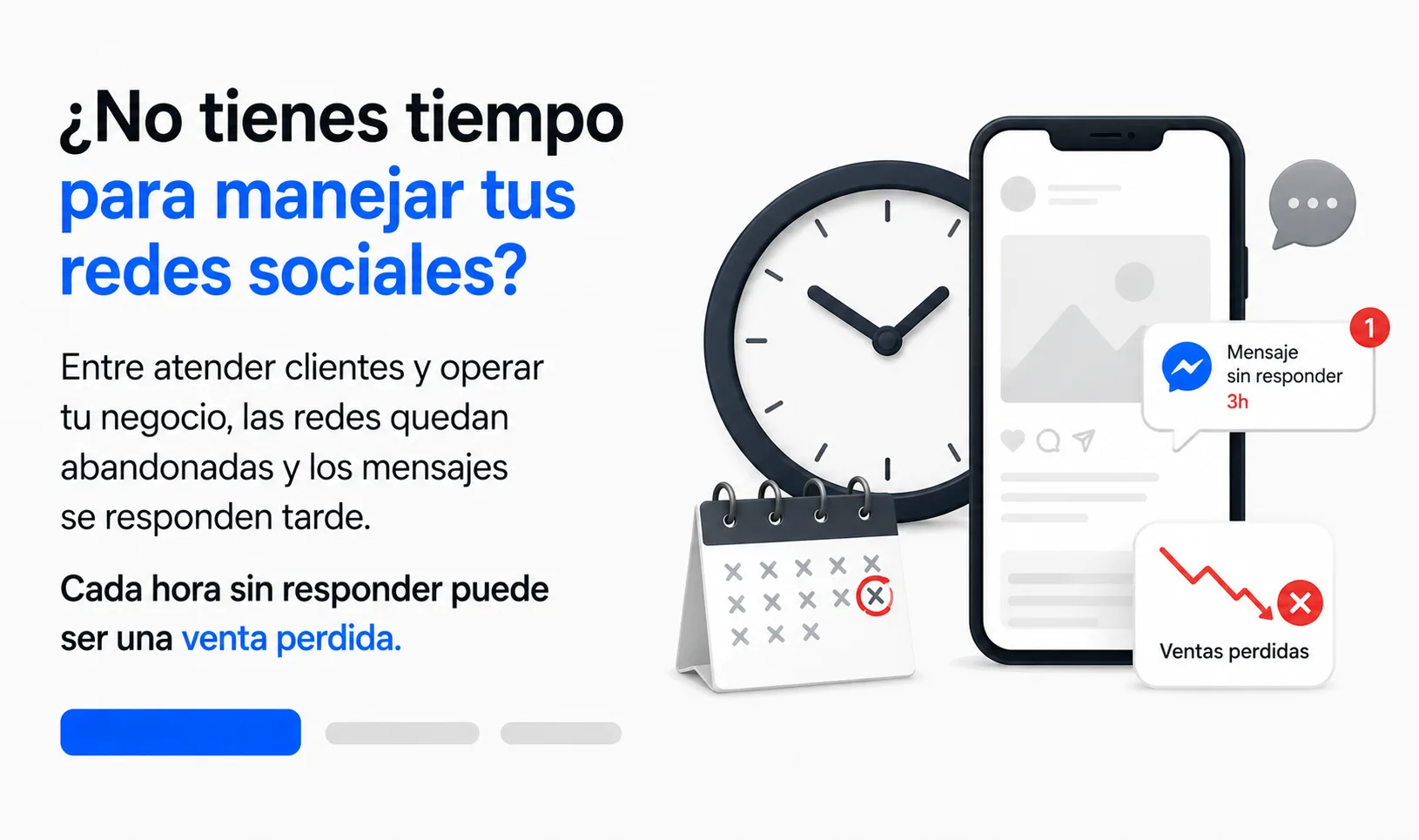 ¿No tienes tiempo para diseñar publicaciones, grabar videos ni responder  mensajes?